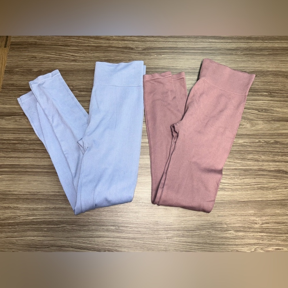2 pairs of Pink Rose Leggings Size Large